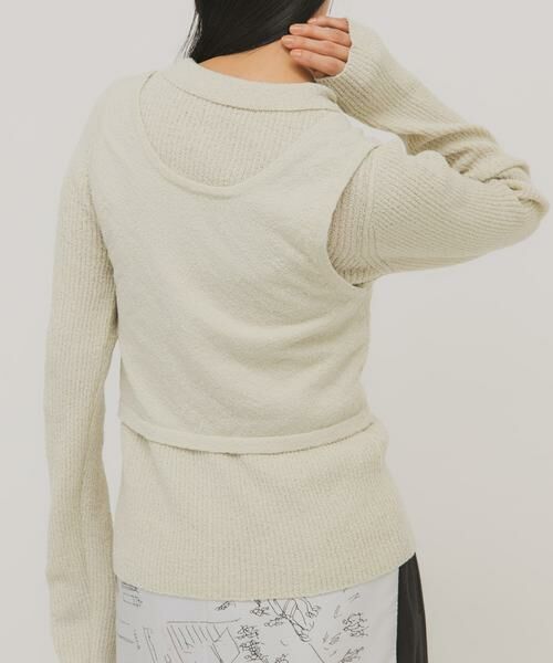 KBF / ケービーエフ ニット・セーター | 『一部WEB限定カラー』ミニブークレレイヤードニットシャツ | 詳細2