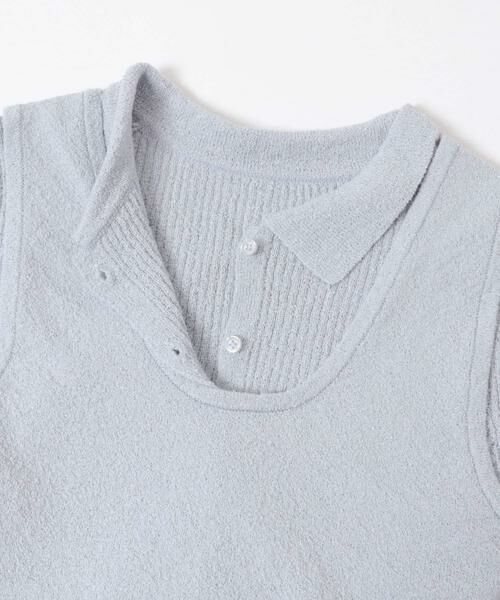 KBF / ケービーエフ ニット・セーター | 『一部WEB限定カラー』ミニブークレレイヤードニットシャツ | 詳細20