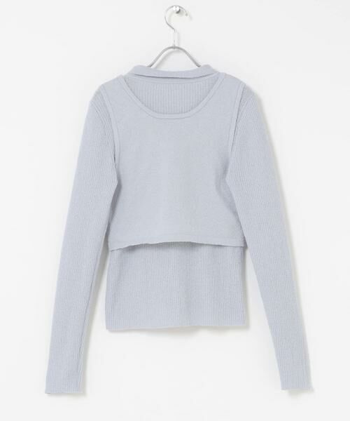 KBF / ケービーエフ ニット・セーター | 『一部WEB限定カラー』ミニブークレレイヤードニットシャツ | 詳細22