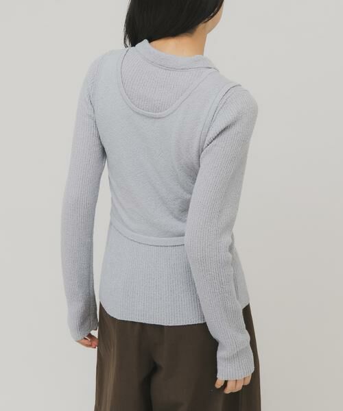 KBF / ケービーエフ ニット・セーター | 『一部WEB限定カラー』ミニブークレレイヤードニットシャツ | 詳細12