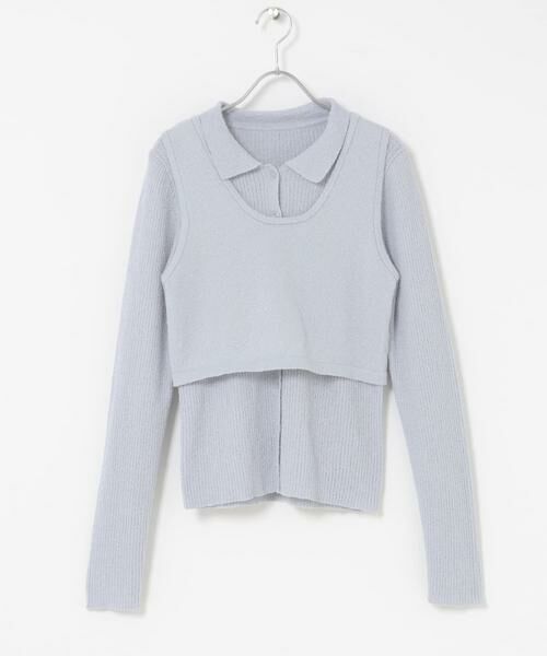 KBF / ケービーエフ ニット・セーター | 『一部WEB限定カラー』ミニブークレレイヤードニットシャツ | 詳細18