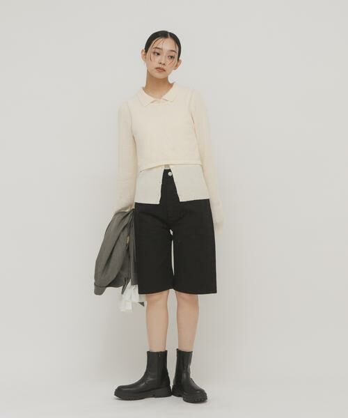 KBF / ケービーエフ ニット・セーター | 『一部WEB限定カラー』ミニブークレレイヤードニットシャツ | 詳細29