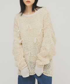 KBF / ケービーエフ ニット・セーター | テープヤーンリボンオーバーニット