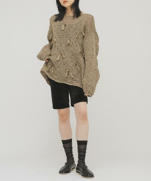 KBF / ケービーエフ ニット・セーター | テープヤーンリボンオーバーニット | 詳細4
