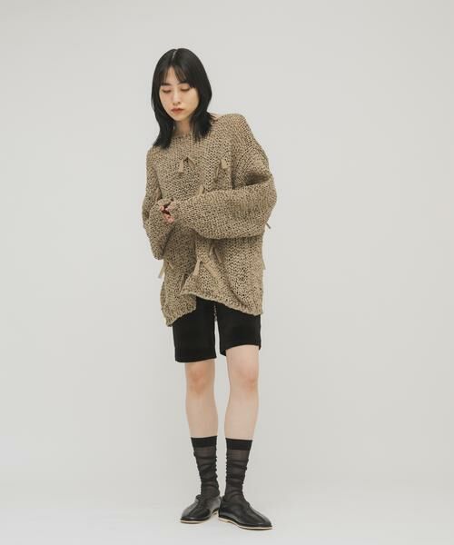 KBF / ケービーエフ ニット・セーター | テープヤーンリボンオーバーニット | 詳細5