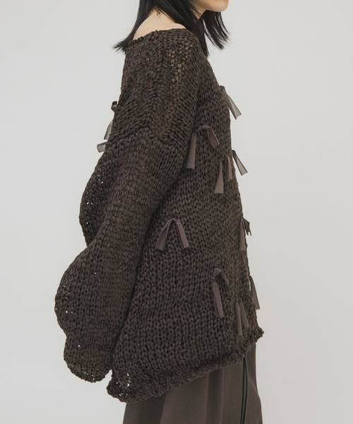 KBF / ケービーエフ ニット・セーター | テープヤーンリボンオーバーニット | 詳細11