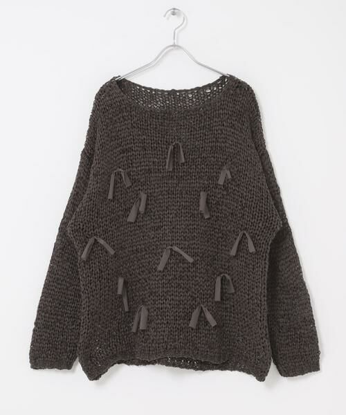 KBF / ケービーエフ ニット・セーター | テープヤーンリボンオーバーニット | 詳細15