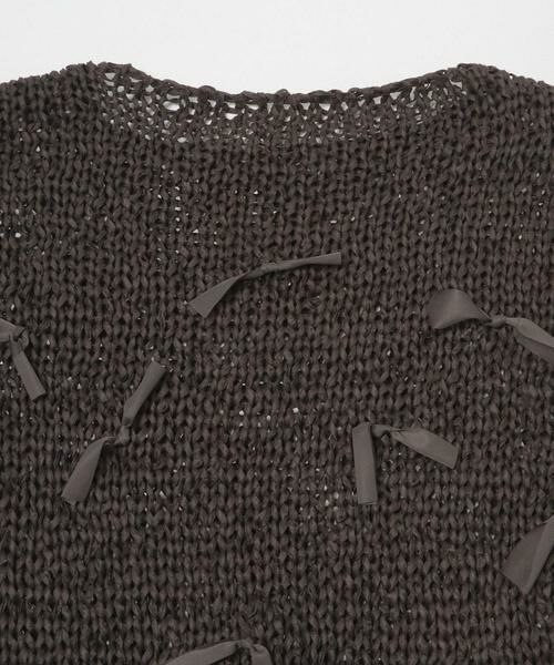 KBF / ケービーエフ ニット・セーター | テープヤーンリボンオーバーニット | 詳細16