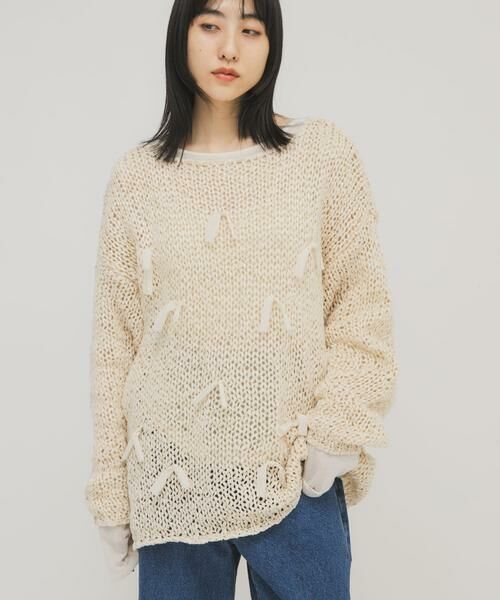 KBF / ケービーエフ ニット・セーター | テープヤーンリボンオーバーニット | 詳細17