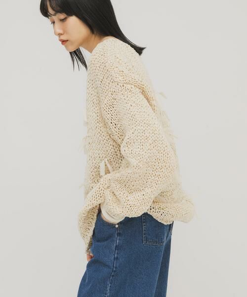 KBF / ケービーエフ ニット・セーター | テープヤーンリボンオーバーニット | 詳細18
