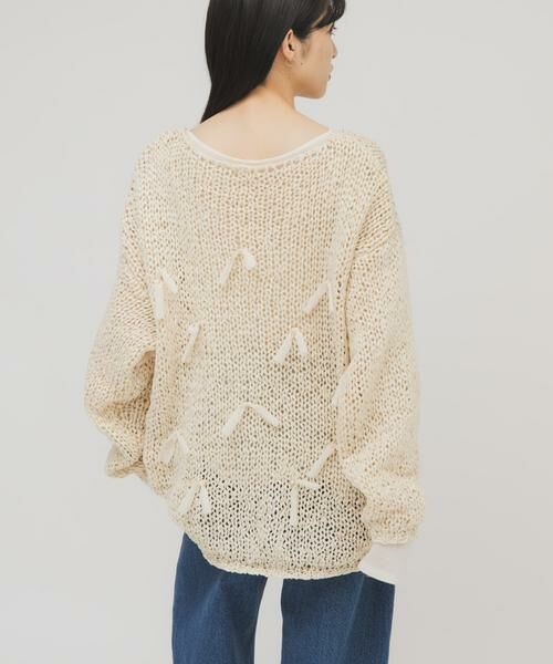KBF / ケービーエフ ニット・セーター | テープヤーンリボンオーバーニット | 詳細19