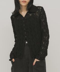 KBF / ケービーエフ ニット・セーター | クロシェレースニットシャツ