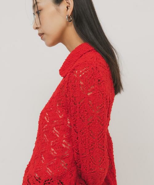 KBF / ケービーエフ ニット・セーター | クロシェレースニットシャツ | 詳細3