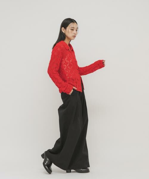 KBF / ケービーエフ ニット・セーター | クロシェレースニットシャツ | 詳細6