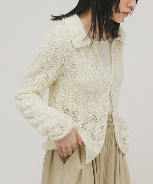 KBF / ケービーエフ ニット・セーター | クロシェレースニットシャツ | 詳細13