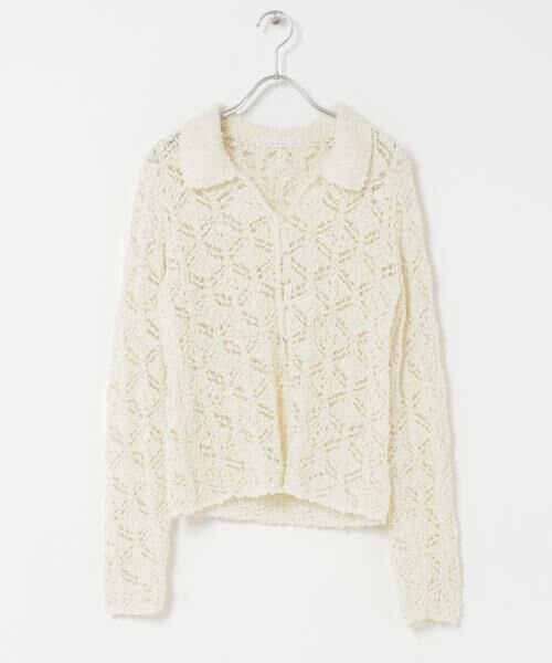KBF / ケービーエフ ニット・セーター | クロシェレースニットシャツ | 詳細19