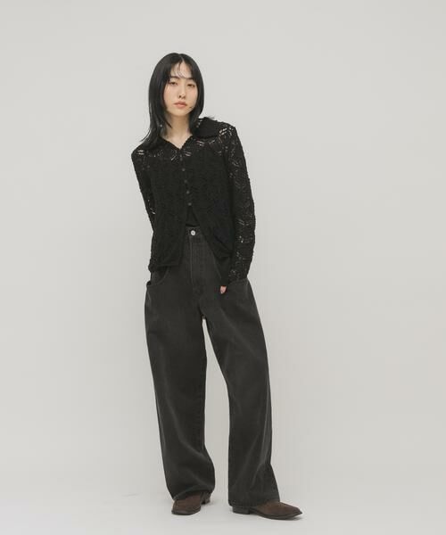 KBF / ケービーエフ ニット・セーター | クロシェレースニットシャツ | 詳細24