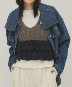 KBF / ケービーエフ ニット・セーター | 2WAYフリルニットベスト