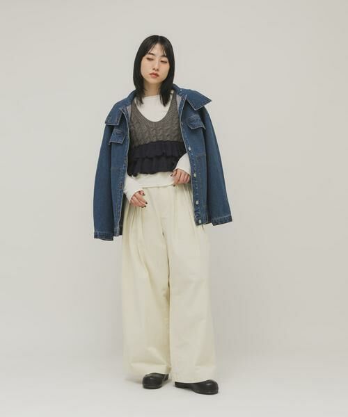 KBF / ケービーエフ ニット・セーター | 2WAYフリルニットベスト | 詳細1