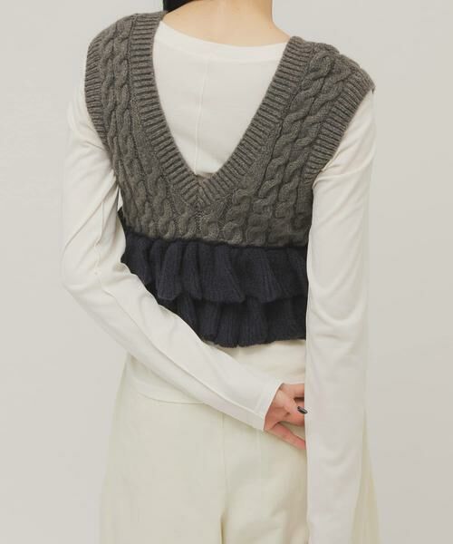 KBF / ケービーエフ ニット・セーター | 2WAYフリルニットベスト | 詳細4