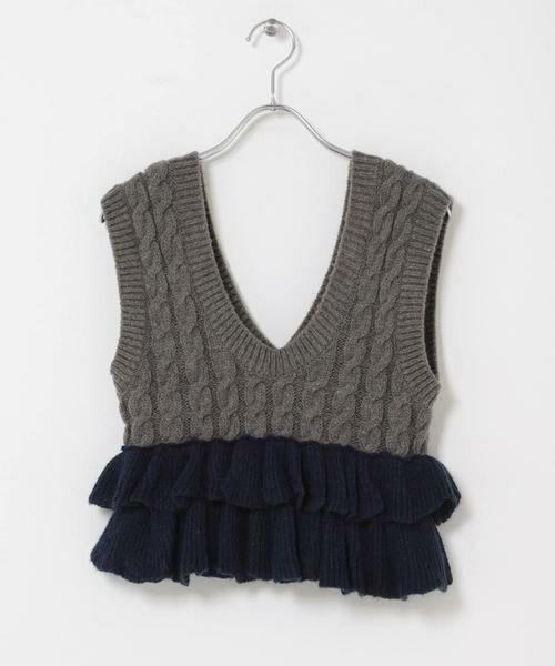 KBF / ケービーエフ ニット・セーター | 2WAYフリルニットベスト | 詳細7