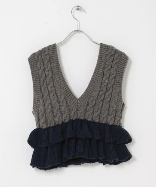 KBF / ケービーエフ ニット・セーター | 2WAYフリルニットベスト | 詳細8