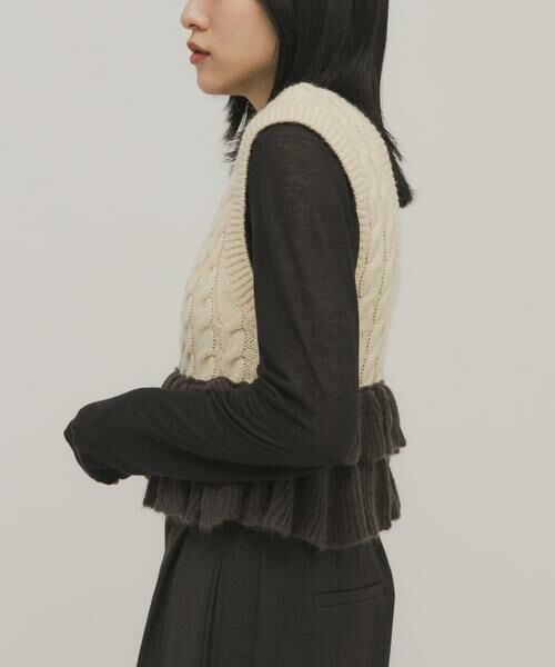 KBF / ケービーエフ ニット・セーター | 2WAYフリルニットベスト | 詳細15