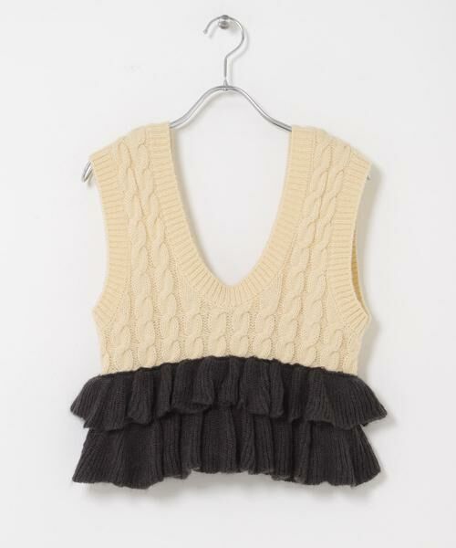 KBF / ケービーエフ ニット・セーター | 2WAYフリルニットベスト | 詳細19
