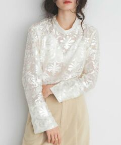 KBF / ケービーエフ シャツ・ブラウス | チュールジャガードブラウス