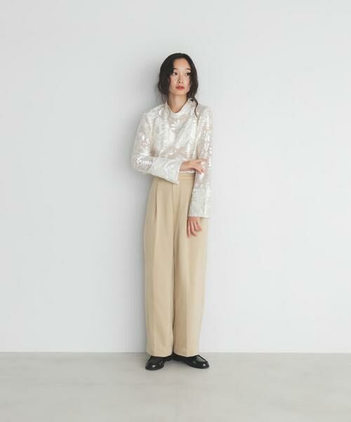 KBF / ケービーエフ シャツ・ブラウス | チュールジャガードブラウス | 詳細6