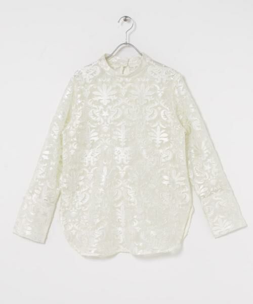KBF / ケービーエフ シャツ・ブラウス | チュールジャガードブラウス | 詳細7