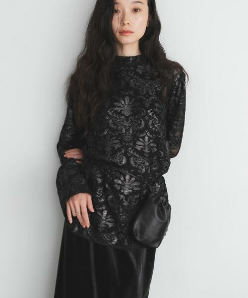 KBF / ケービーエフ シャツ・ブラウス | チュールジャガードブラウス | 詳細11