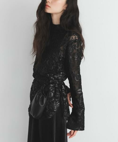 KBF / ケービーエフ シャツ・ブラウス | チュールジャガードブラウス | 詳細12