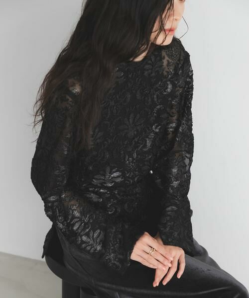 KBF / ケービーエフ シャツ・ブラウス | チュールジャガードブラウス | 詳細14