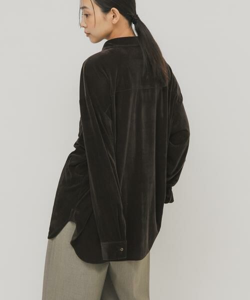 KBF / ケービーエフ シャツ・ブラウス | シアーベロアルーズシャツ | 詳細4