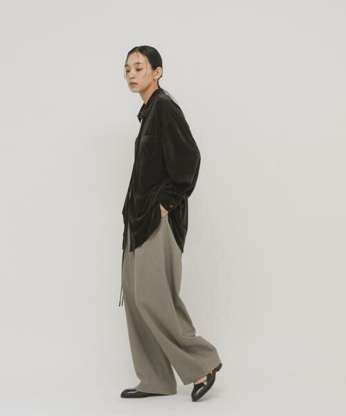 KBF / ケービーエフ シャツ・ブラウス | シアーベロアルーズシャツ | 詳細6