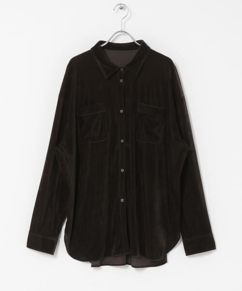 KBF / ケービーエフ シャツ・ブラウス | シアーベロアルーズシャツ | 詳細8