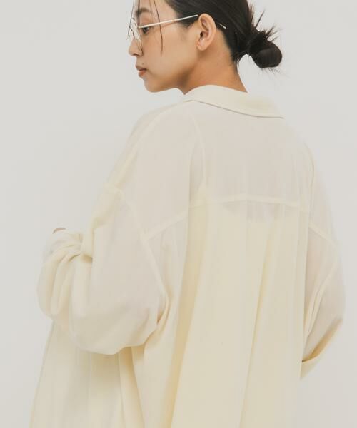 KBF / ケービーエフ シャツ・ブラウス | シアーベロアルーズシャツ | 詳細14