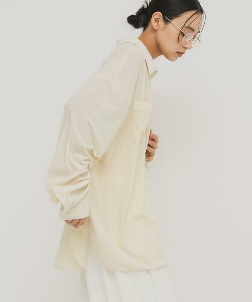 KBF / ケービーエフ シャツ・ブラウス | シアーベロアルーズシャツ | 詳細17