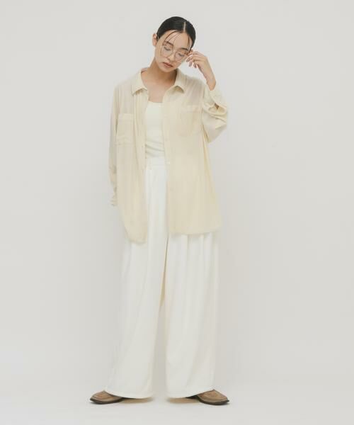 KBF / ケービーエフ シャツ・ブラウス | シアーベロアルーズシャツ | 詳細18