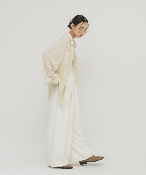 KBF / ケービーエフ シャツ・ブラウス | シアーベロアルーズシャツ | 詳細19