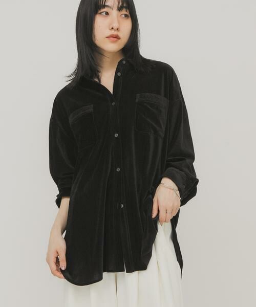 KBF / ケービーエフ シャツ・ブラウス | シアーベロアルーズシャツ | 詳細24
