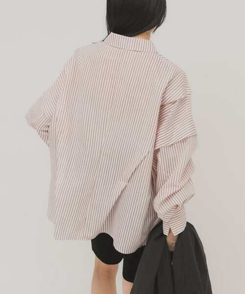 KBF / ケービーエフ シャツ・ブラウス | ランダムタックデザインストライプシャツ | 詳細19