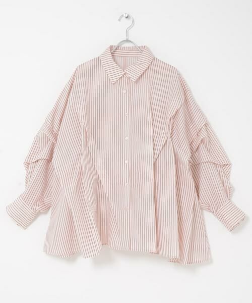 KBF / ケービーエフ シャツ・ブラウス | ランダムタックデザインストライプシャツ | 詳細22