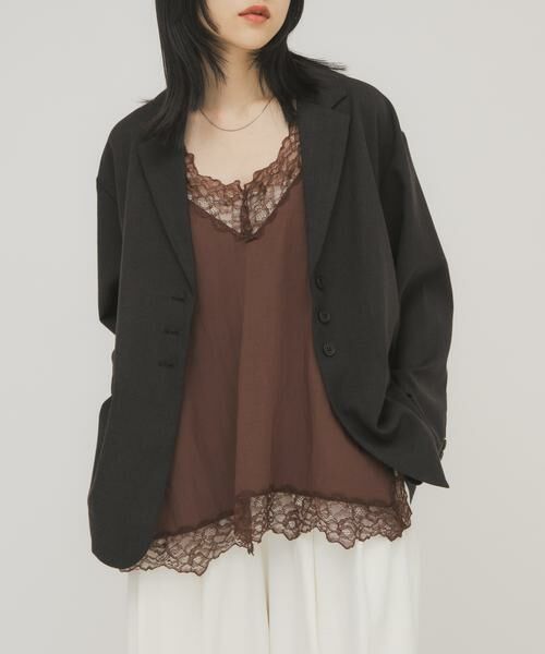 KBF / ケービーエフ キャミソール・チューブトップ | ヴィンテージライクレースキャミソール | 詳細1