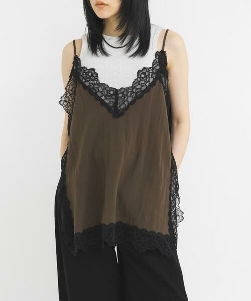 KBF / ケービーエフ キャミソール・チューブトップ | 『一部WEB限定カラー』ヴィンテージライクレースキャミソール | 詳細12