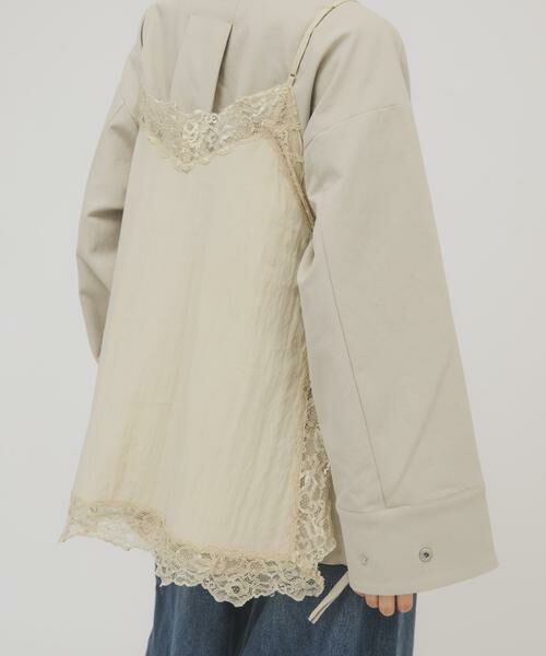 KBF / ケービーエフ キャミソール・チューブトップ | ヴィンテージライクレースキャミソール（ベージュ）