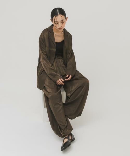 KBF / ケービーエフ シャツ・ブラウス | ルーズサテンシャツ | 詳細1