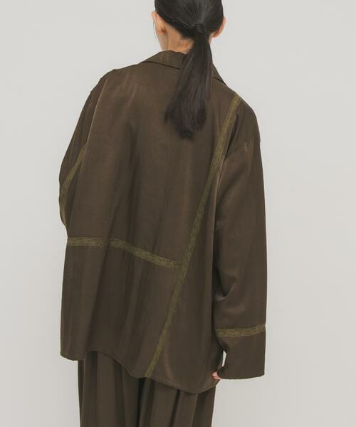 KBF / ケービーエフ シャツ・ブラウス | ルーズサテンシャツ | 詳細4