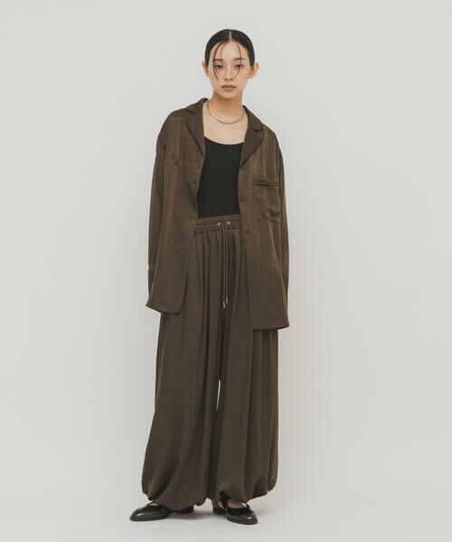 KBF / ケービーエフ シャツ・ブラウス | ルーズサテンシャツ | 詳細5